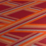 Remnant of Robert Allen Banderoles Watermelon Sunbrella Upholstery Fabric