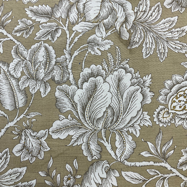 Mill Creek Perdido Beige Cotton Print Fabric