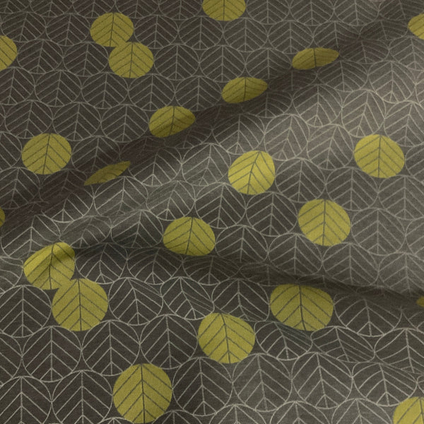 Designtex Round Leaves Brunia Gray Upholstery Fabric