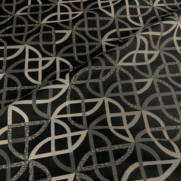 Designtex Shortcut Print Black Upholstery Fabric