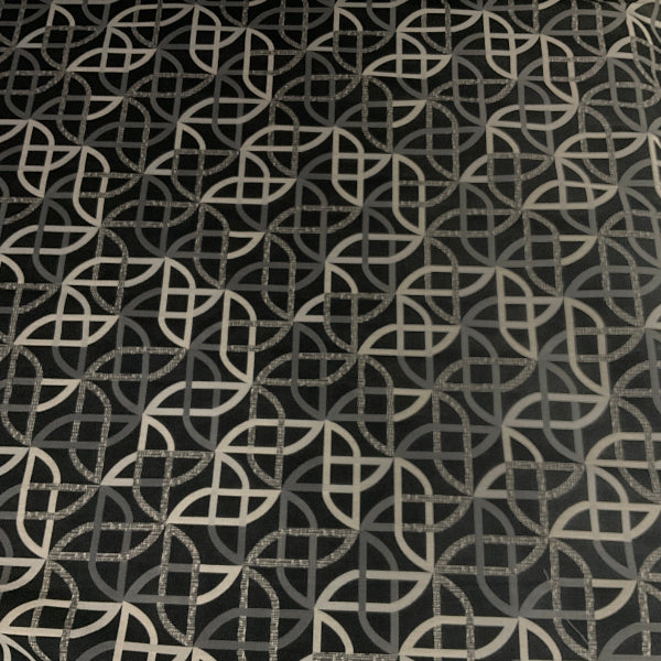 Designtex Shortcut Print Black Upholstery Fabric