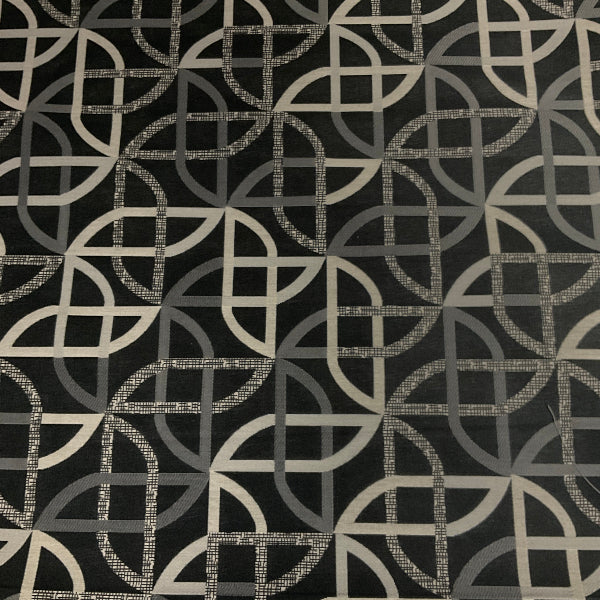 Designtex Shortcut Print Black Upholstery Fabric