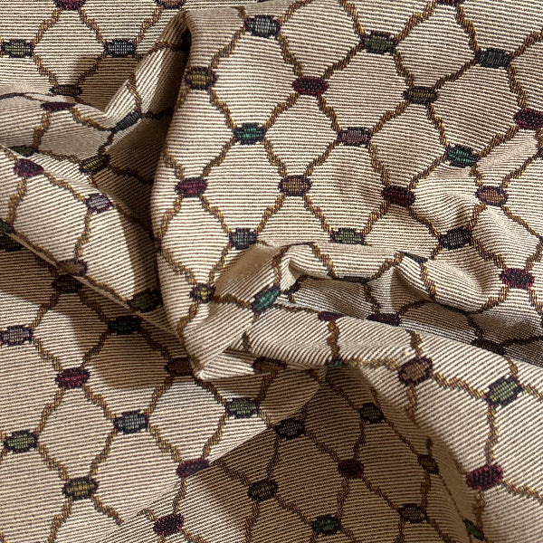 Diamonds and Dots Upholstery Fabric Yardage