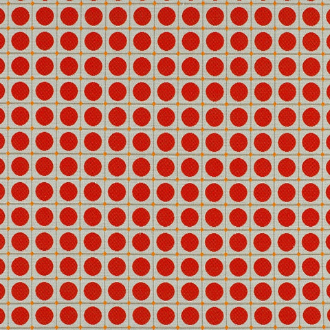 HBF Dot Grid Red and Orange Upholstery Fabric