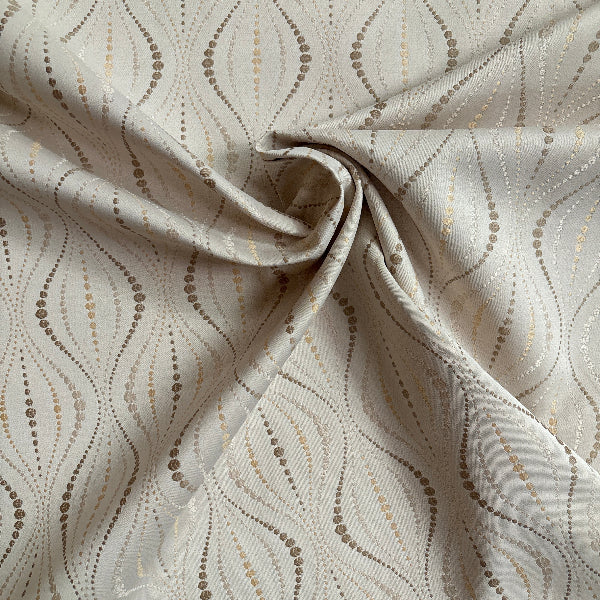 Dotted Hour Glass Cream Upholstery Fabric Yardage