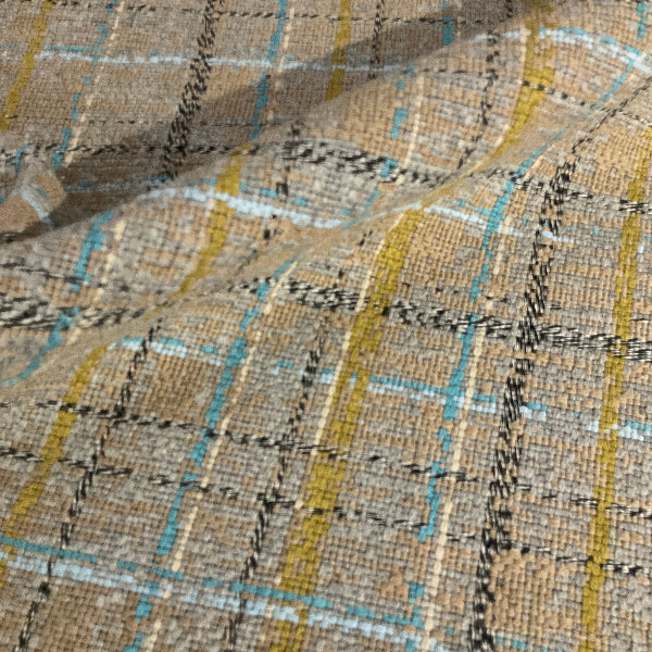 HBF Woven Memory Turmeric Wool Upholstery Fabric