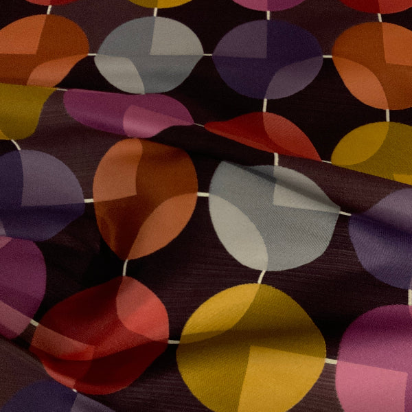 Arc-Com Compass Merlot Geometric Design Upholstery Fabric