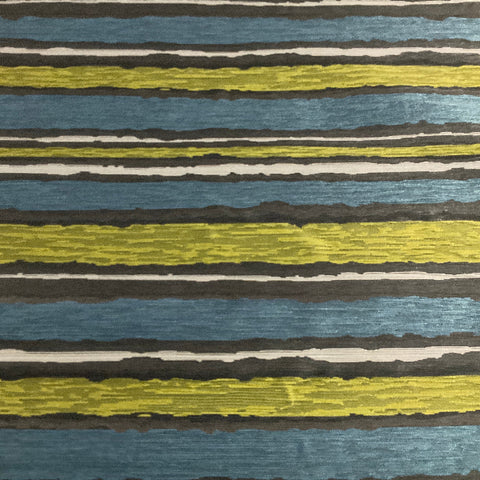 Remnant of Pallas Painted Stripe Sea Upholstery Fabric
