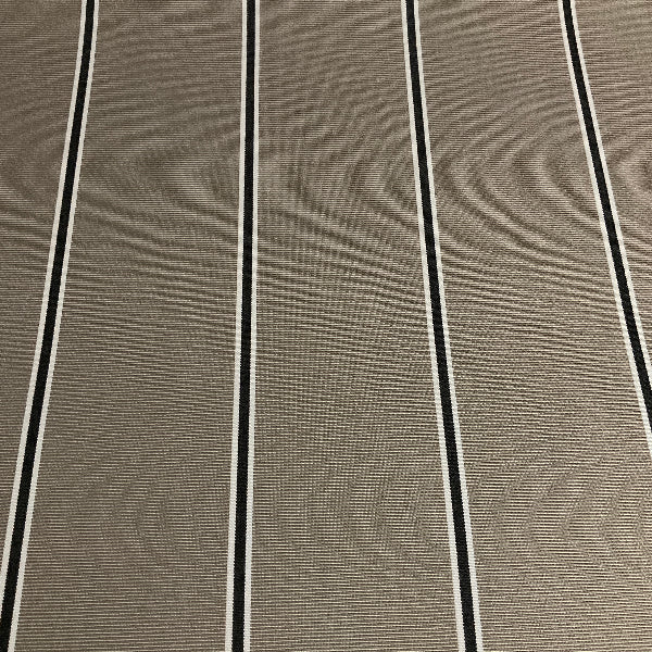 Remnant of Sunbrella Shade Regimental Putty Outdoor Awning Upholstery Fabric
