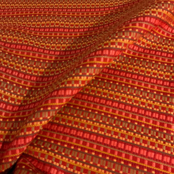 Maharam Sequence Flare Geometric Stripe Red Upholstery Fabric