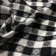 Black & White Plaid Tablecloth Cotton Fabric