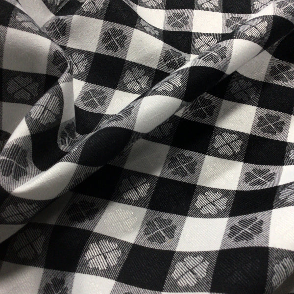 Black & White Plaid Tablecloth Cotton Fabric