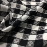 Black & White Plaid Tablecloth Cotton Fabric