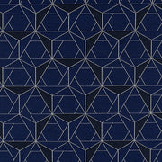HBF Folded Lines Navy & White Upholstery Fabric