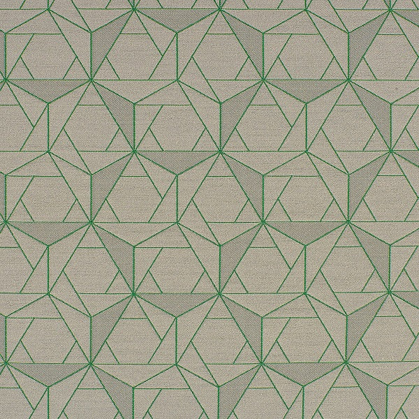 HBF Folded Lines Beige & Green Upholstery Fabric
