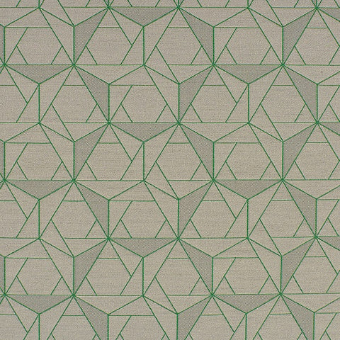 HBF Folded Lines Beige & Green Upholstery Fabric