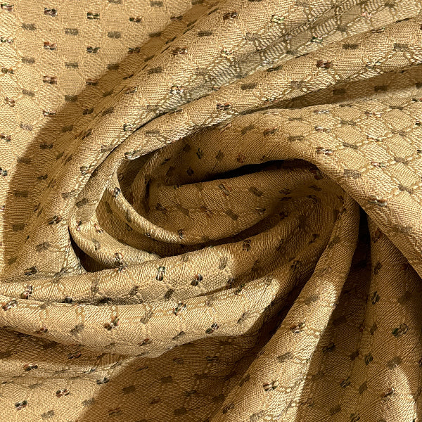 French Beige Diamond Upholstery Fabric Yardage