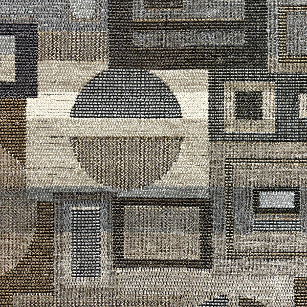Geo Square Slate Upholstery Fabric