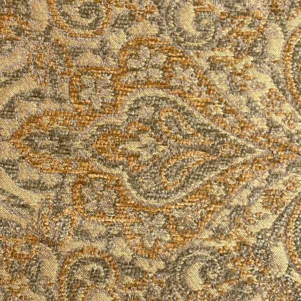 Golden Brown Victorian Upholstery Fabric Yardage