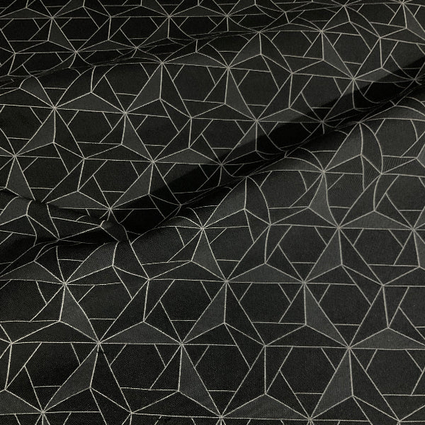 HBF Folded Lines Black and White Upholstery Fabric