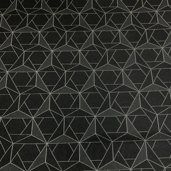 HBF Folded Lines Black and White Upholstery Fabric