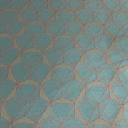 HBF Folded Lines Sky and Coral Blue Upholstery Fabric