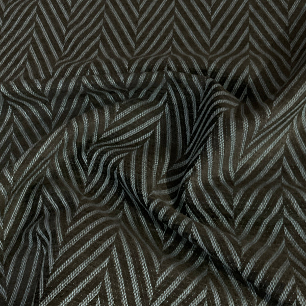 HBF Tickled Herring Peacock Brown Upholstery Fabric