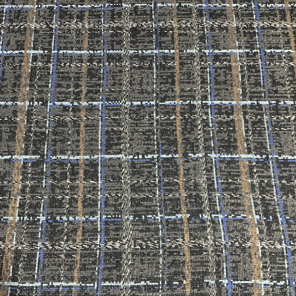 HBF Woven Memory Black Truffle Wool Upholstery Fabric