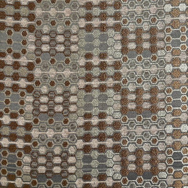 Hexagon Pewter Upholstery Fabric