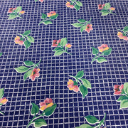 Flower Grid Cotton Print Fabric