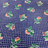 Flower Grid Cotton Print Fabric