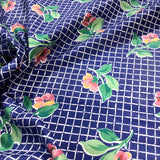 Flower Grid Cotton Print Fabric