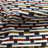 Remnant of Mayer Metal Strips Regatta Sunbrella Upholstery Fabric