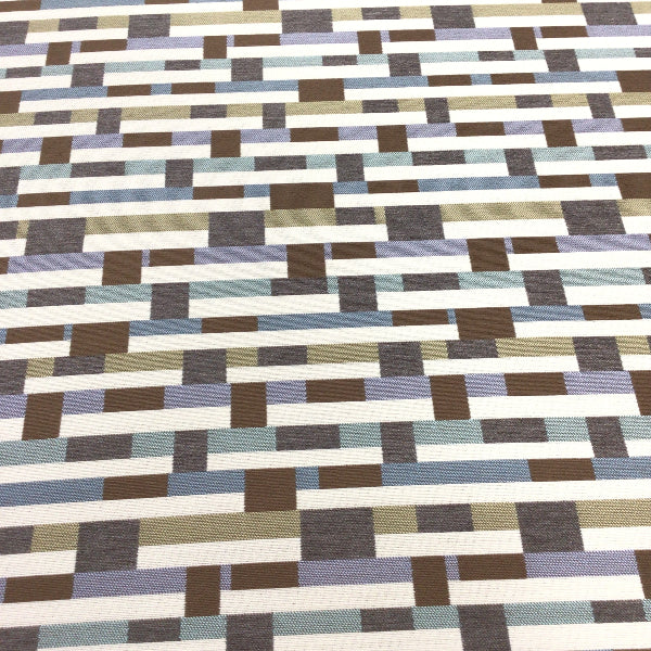Remnant of Mayer Metal Strips Driftwood Sunbrella Upholstery Fabric