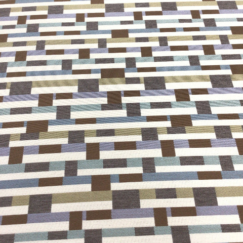 Remnant of Mayer Metal Strips Driftwood Sunbrella Upholstery Fabric