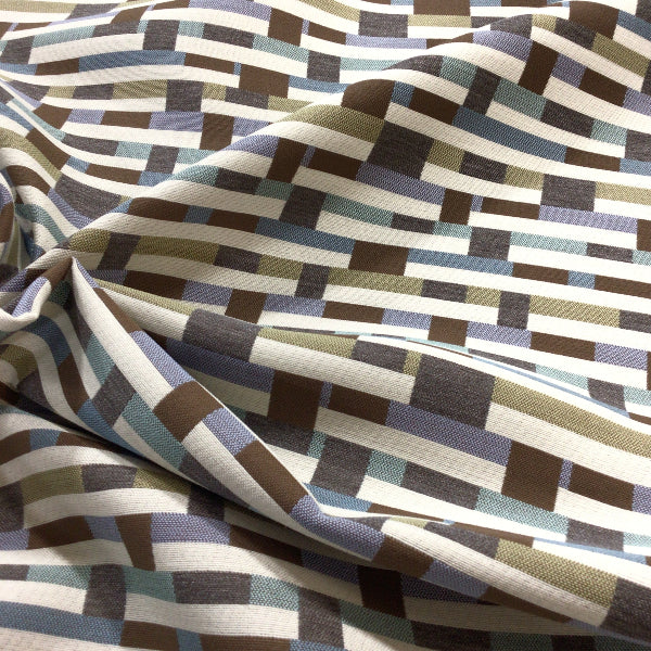 Remnant of Mayer Metal Strips Driftwood Sunbrella Upholstery Fabric
