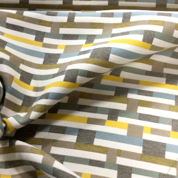 Remnant of Mayer Metal Strips Desert Flower Sunbrella Upholstery Fabric