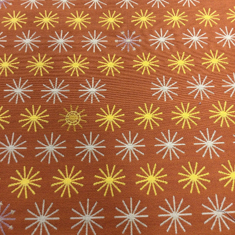 Remnant of Mayer Spokes Sunset Orange Sunbrella Upholstery Fabric