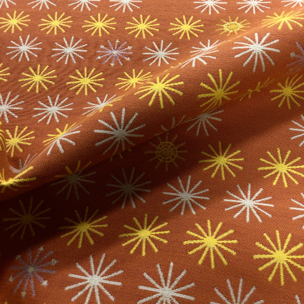 Remnant of Mayer Spokes Sunset Orange Sunbrella Upholstery Fabric