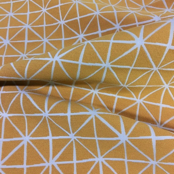 Arc-Com Grid Sunflower Modern Designed Yellow Upholstery Fabric
