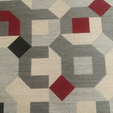 Remnant of Carnegie Puzzle 25 Sunbrella Red Upholstery Fabric