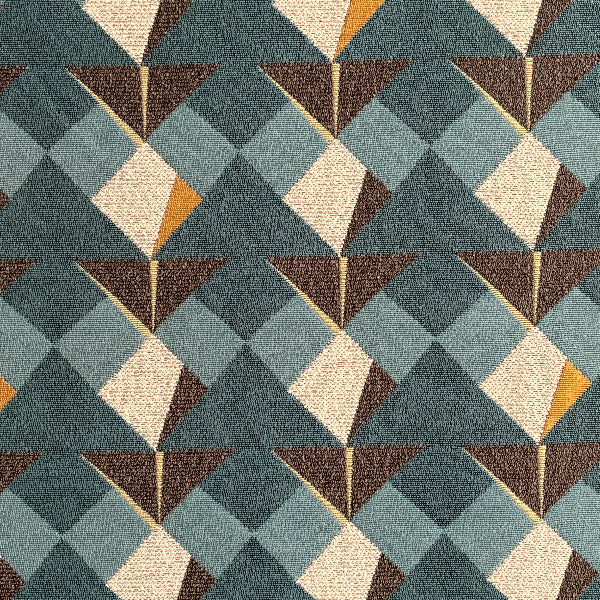 Koi Color 22 Colorful Geometric Blue Upholstery Fabric