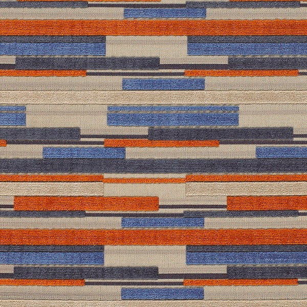 Momentum Blockstripe Cobalt Upholstery Fabric