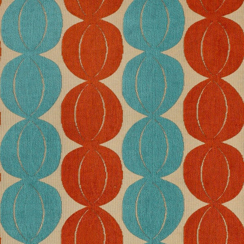 Loomsource Thistle Poppy Blue Upholstery Fabric