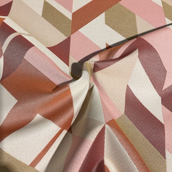 Luum Refraction Oblique Red Upholstery Fabric