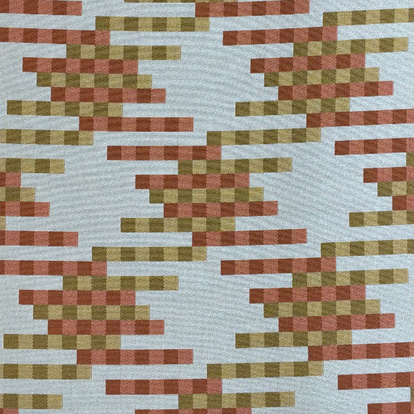 Maharam Link Monarch Geometric Orange Cream Upholstery Fabric