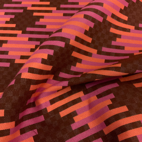 Maharam Link Sangria Geometric Orange Sunbrella Upholstery Fabric