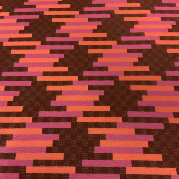Maharam Link Sangria Geometric Orange Sunbrella Upholstery Fabric