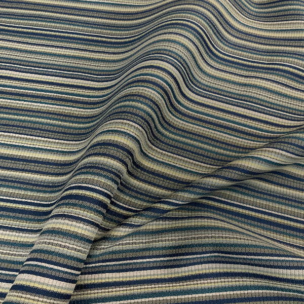 Maharam Lithe Coastal Blue Stripe Upholstery Fabric