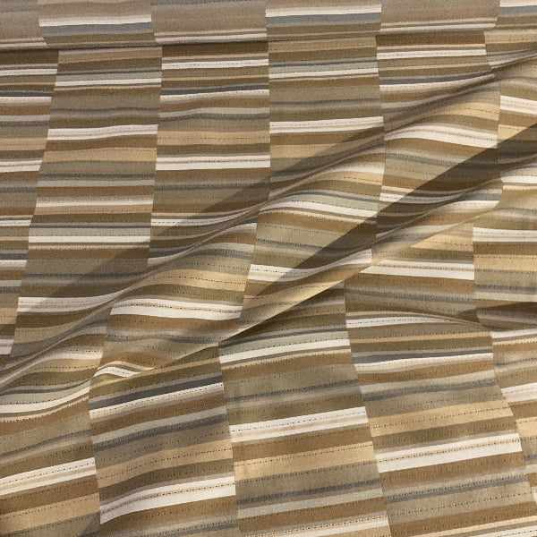 Maharam Offset Passage Brown Stripe Upholstery Fabric